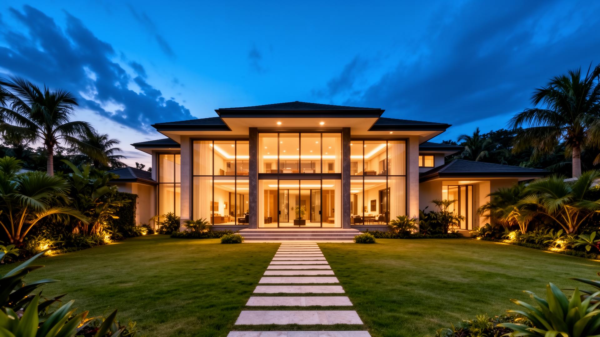 Premium Nigerian residence at dusk